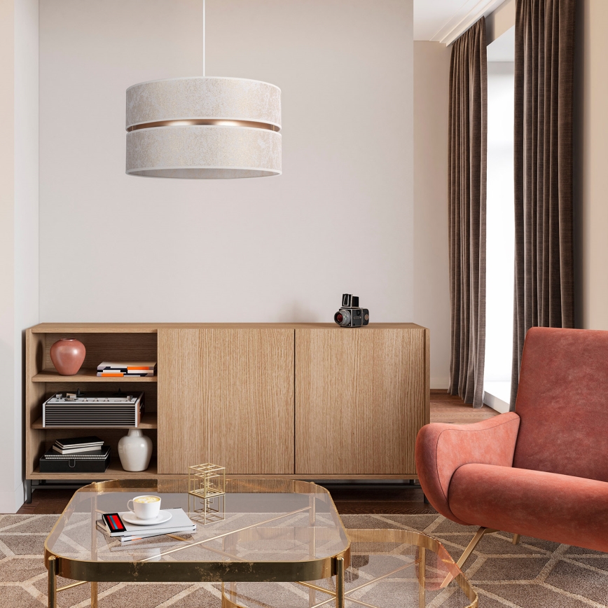 Duolla - Κρεμαστό φωτιστικό οροφής DUO 1xE27/15W/230V διάμετρος 40 cm λευκό/χρυσό