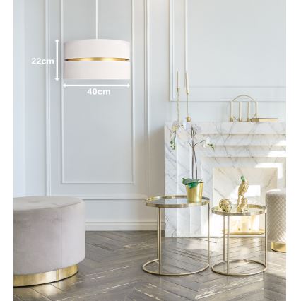 Duolla - Κρεμαστό φωτιστικό οροφής DUO 1xE27/15W/230V διάμετρος 40 cm κρεμ/χρυσό