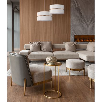 Duolla - Κρεμαστό φωτιστικό οροφής DUO 1xE27/15W/230V διάμετρος 40 cm κρεμ/χρυσό