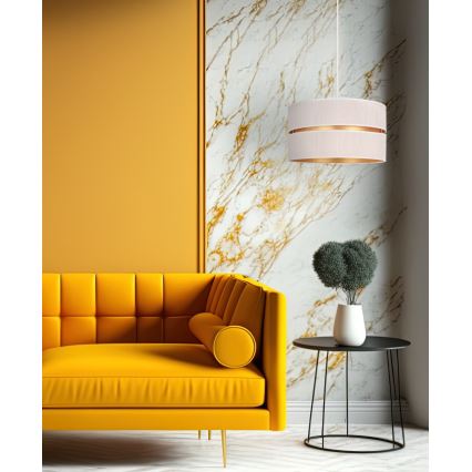 Duolla - Κρεμαστό φωτιστικό οροφής DUO 1xE27/15W/230V διάμετρος 40 cm κρεμ/χρυσό