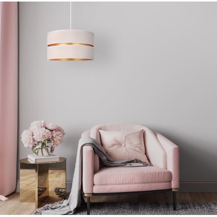 Duolla - Κρεμαστό φωτιστικό οροφής DUO 1xE27/15W/230V διάμετρος 40 cm κρεμ/χρυσό