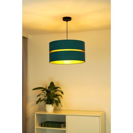 Duolla - Κρεμαστό φωτιστικό οροφής DUO 1xE27/15W/230V διάμετρος 40 cm τουρκουάζ/χρυσό