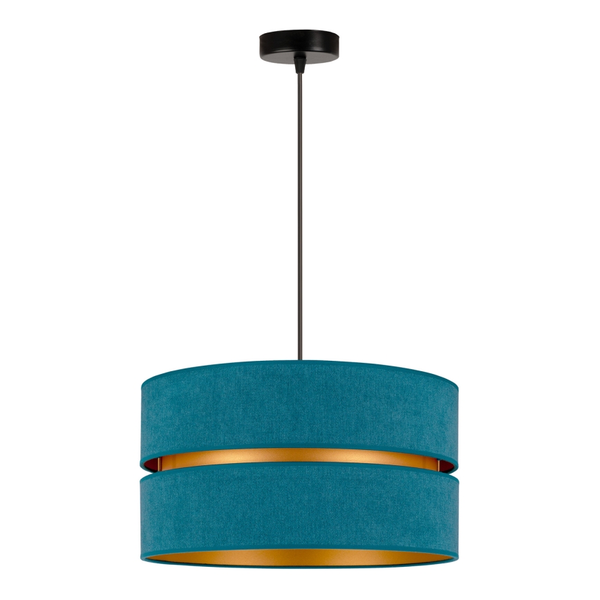 Duolla - Κρεμαστό φωτιστικό οροφής DUO 1xE27/15W/230V διάμετρος 40 cm τουρκουάζ/χρυσό