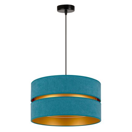 Duolla - Κρεμαστό φωτιστικό οροφής DUO 1xE27/15W/230V διάμετρος 40 cm τουρκουάζ/χρυσό