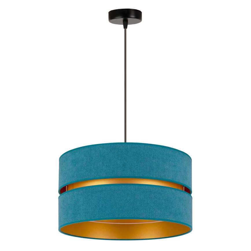 Duolla - Κρεμαστό φωτιστικό οροφής DUO 1xE27/15W/230V διάμετρος 40 cm τουρκουάζ/χρυσό