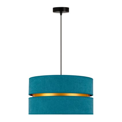 Duolla - Κρεμαστό φωτιστικό οροφής DUO 1xE27/15W/230V διάμετρος 40 cm τουρκουάζ/χρυσό