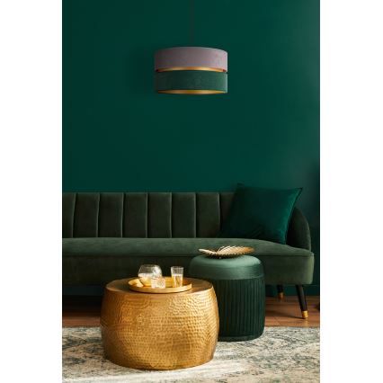 Duolla - Κρεμαστό φωτιστικό οροφής DUO 1xE27/15W/230V διάμετρος 40 cm γκρι/πράσινο/χρυσό