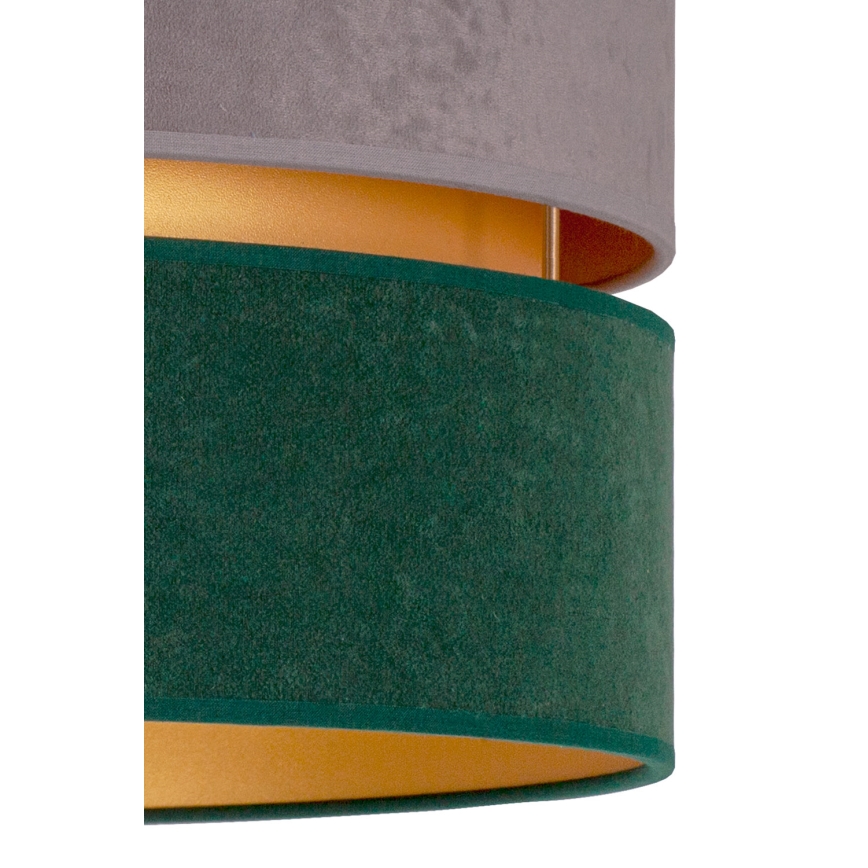 Duolla - Κρεμαστό φωτιστικό οροφής DUO 1xE27/15W/230V διάμετρος 40 cm γκρι/πράσινο/χρυσό