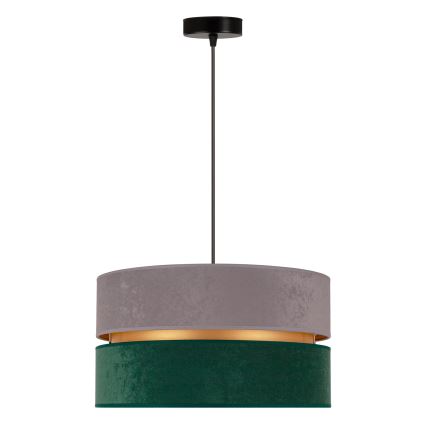 Duolla - Κρεμαστό φωτιστικό οροφής DUO 1xE27/15W/230V διάμετρος 40 cm γκρι/πράσινο/χρυσό