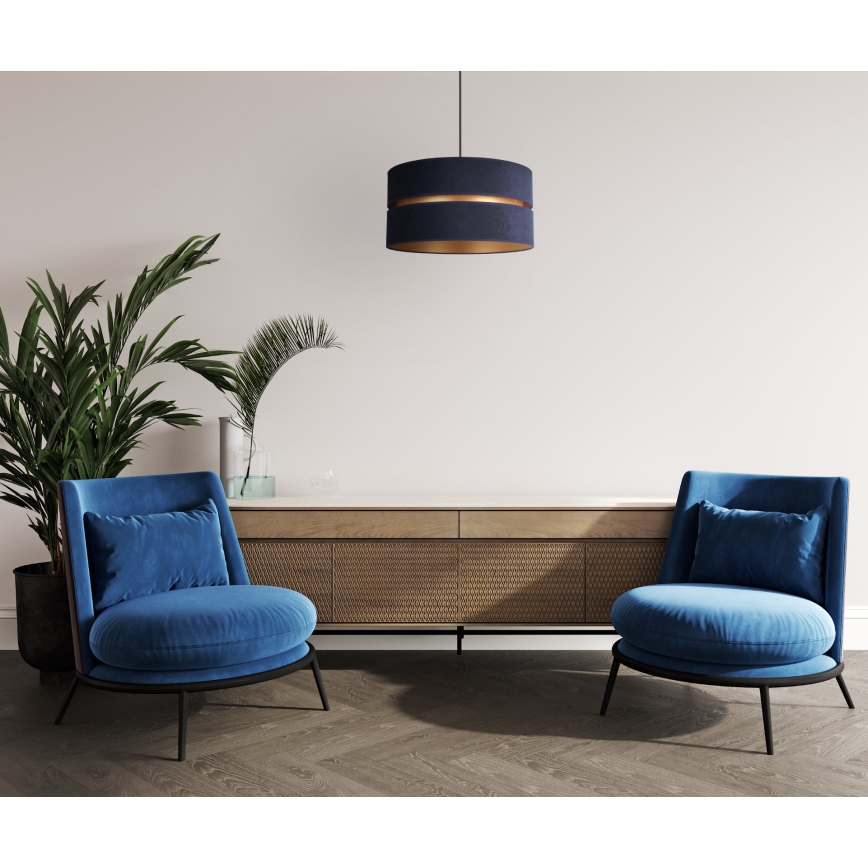 Duolla - Κρεμαστό φωτιστικό οροφής DUO 1xE27/15W/230V διάμετρος 40 cm μπλε/χρυσό