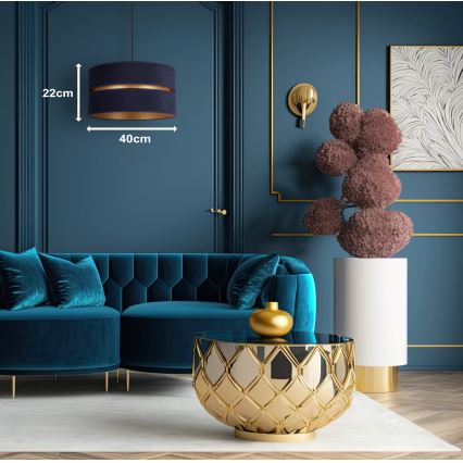 Duolla - Κρεμαστό φωτιστικό οροφής DUO 1xE27/15W/230V διάμετρος 40 cm μπλε/χρυσό