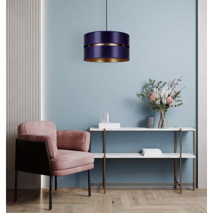 Duolla - Κρεμαστό φωτιστικό οροφής DUO 1xE27/15W/230V διάμετρος 40 cm μπλε/χρυσό