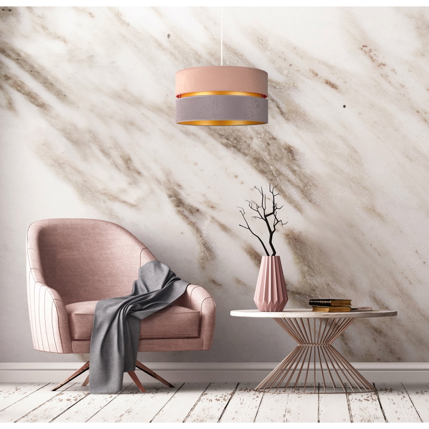 Duolla - Κρεμαστό φωτιστικό οροφής DUO 1xE27/15W/230V διάμετρος 40 cm μπεζ και γκρι