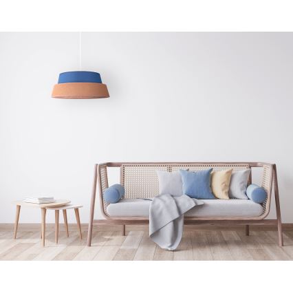 Duolla - Κρεμαστό φωτιστικό οροφής GALAXY 1xE27/40W/230V διάμετρος 50 cm μπλε