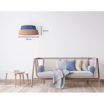 Duolla - Κρεμαστό φωτιστικό οροφής GALAXY 1xE27/40W/230V διάμετρος 50 cm μπλε