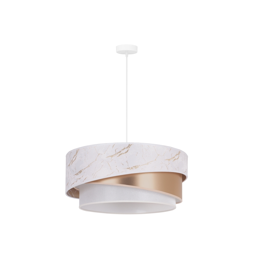 Duolla - Κρεμαστό φωτιστικό οροφής KOBO 1xE27/15W/230V διάμετρος 45 cm λευκό/ροζ χρυσαφί