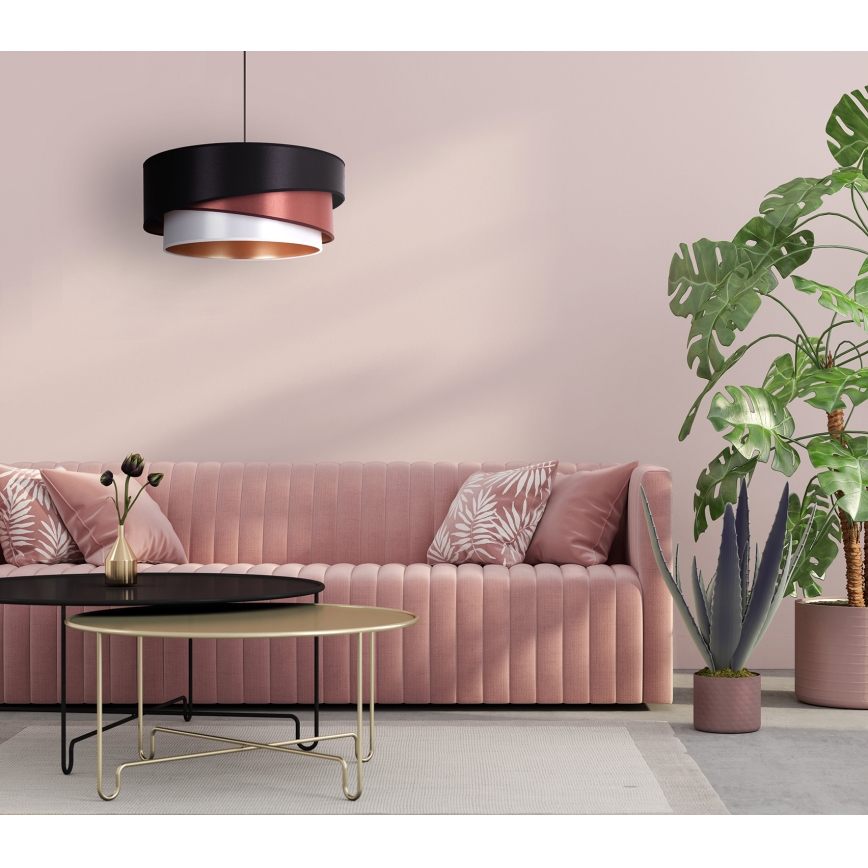 Duolla - Κρεμαστό φωτιστικό οροφής KOBO 1xE27/15W/230V διάμετρος 45 cm μαύρο/μπορντώ/ασημί