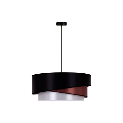 Duolla - Κρεμαστό φωτιστικό οροφής KOBO 1xE27/15W/230V διάμετρος 45 cm μαύρο/μπορντώ/ασημί
