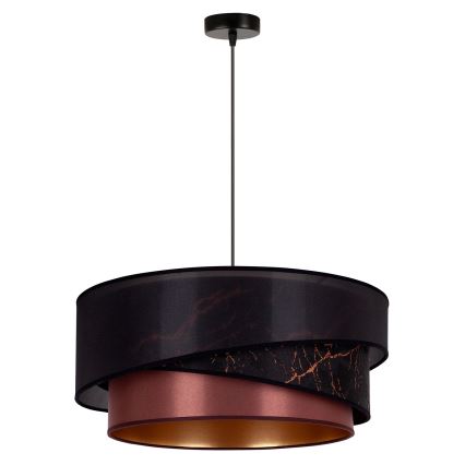 Duolla - Κρεμαστό φωτιστικό οροφής KOBO 1xE27/15W/230V διάμετρος 45 cm μαύρο/μπορντώ/χρυσό