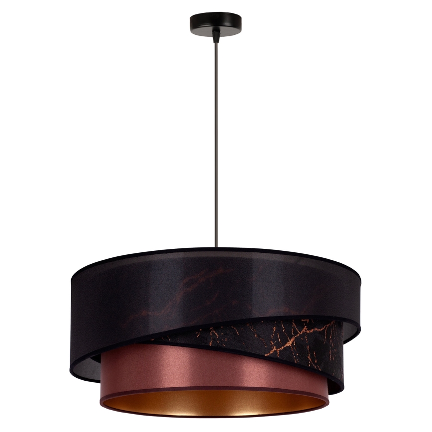 Duolla - Κρεμαστό φωτιστικό οροφής KOBO 1xE27/15W/230V διάμετρος 45 cm μαύρο/μπορντώ/χρυσό