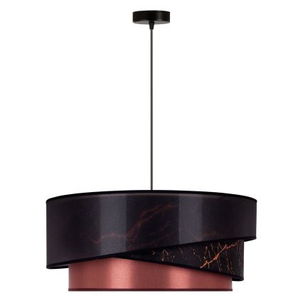 Duolla - Κρεμαστό φωτιστικό οροφής KOBO 1xE27/15W/230V διάμετρος 45 cm μαύρο/μπορντώ/χρυσό