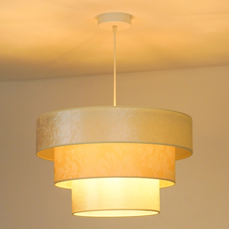 Duolla - Κρεμαστό φωτιστικό οροφής LUNETA 1xE27/40W/230V διάμετρος 45 cm κρεμ