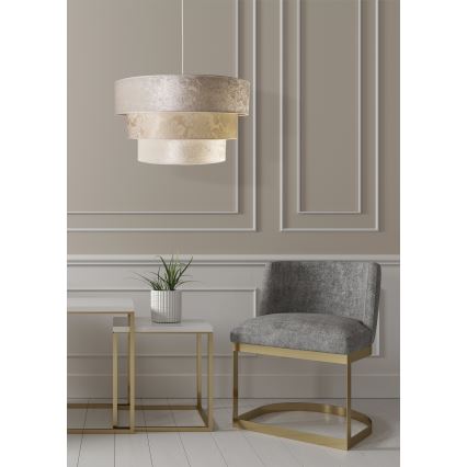 Duolla - Κρεμαστό φωτιστικό οροφής LUNETA 1xE27/40W/230V διάμετρος 45 cm κρεμ