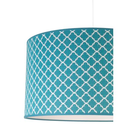Duolla - Κρεμαστό φωτιστικό οροφής MAROKO 1xE27/40W/230V διάμετρος 45 cm τιρκουάζ/λευκό