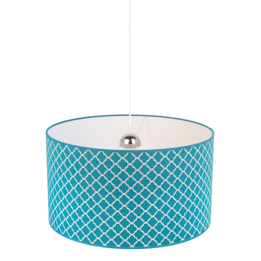 Duolla - Κρεμαστό φωτιστικό οροφής MAROKO 1xE27/40W/230V διάμετρος 45 cm τιρκουάζ/λευκό