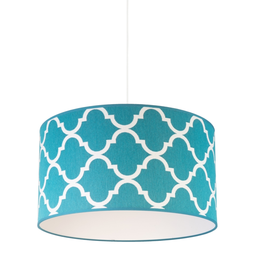 Duolla - Κρεμαστό φωτιστικό οροφής MAROKO 1xE27/40W/230V διάμετρος 45 cm τουρκουάζ/λευκό