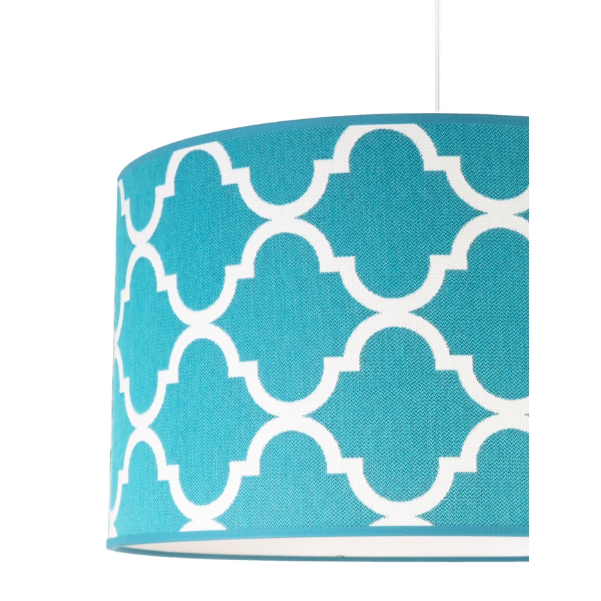 Duolla - Κρεμαστό φωτιστικό οροφής MAROKO 1xE27/40W/230V διάμετρος 45 cm τουρκουάζ/λευκό