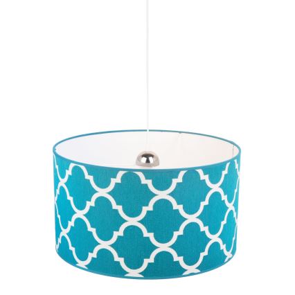 Duolla - Κρεμαστό φωτιστικό οροφής MAROKO 1xE27/40W/230V διάμετρος 45 cm τουρκουάζ/λευκό