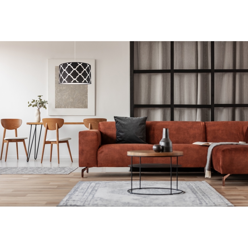 Duolla - Κρεμαστό φωτιστικό οροφής MAROKO 1xE27/40W/230V διάμετρος 45 cm μαύρο/λευκό