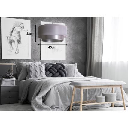 Duolla - Κρεμαστό φωτιστικό οροφής NANTES 1xE27/15W/230V διάμετρος 45 cm ασημί