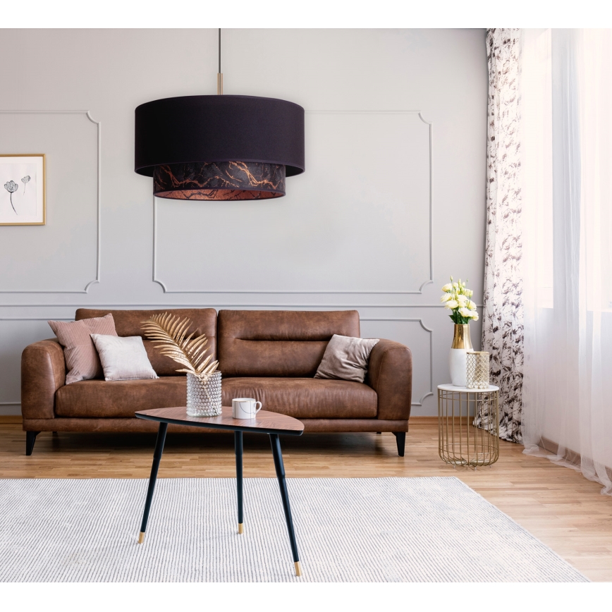 Duolla - Κρεμαστό φωτιστικό οροφής NANTES 1xE27/15W/230V διάμετρος 45 cm μαύρο/χάλκινο