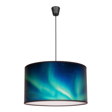 Duolla - Κρεμαστό φωτιστικό οροφής PRINT M 1xE27/40W/230V διάμετρος 35 cm τιρκουάζ