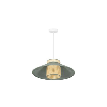Duolla - Κρεμαστό φωτιστικό οροφής RIO RATTAN 1xE27/15W/230V διάμετρος 45 cm πράσινο/rattan
