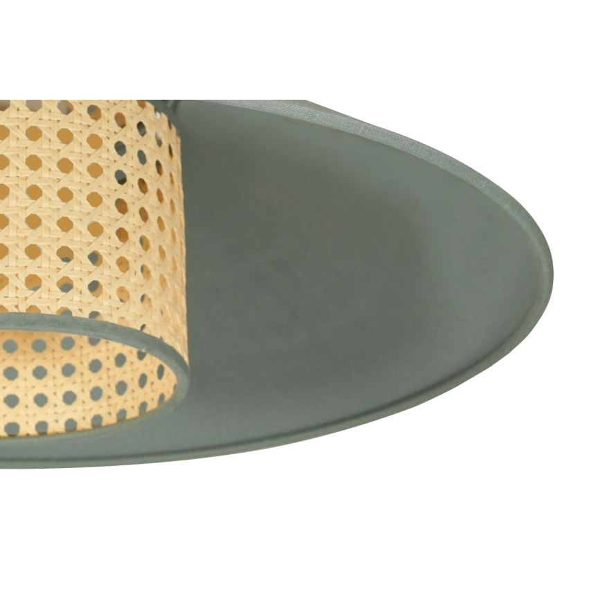 Duolla - Κρεμαστό φωτιστικό οροφής RIO RATTAN 1xE27/15W/230V διάμετρος 45 cm πράσινο/rattan