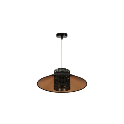 Duolla - Κρεμαστό φωτιστικό οροφής RIO RATTAN 1xE27/15W/230V διάμετρος 45 cm μαύρο/χρυσό