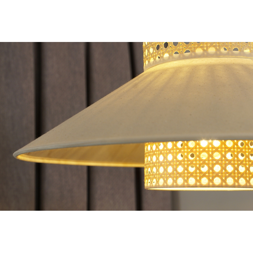 Duolla - Κρεμαστό φωτιστικό οροφής RIO RATTAN 1xE27/15W/230V διάμετρος 45 cm μπεζ/rattan