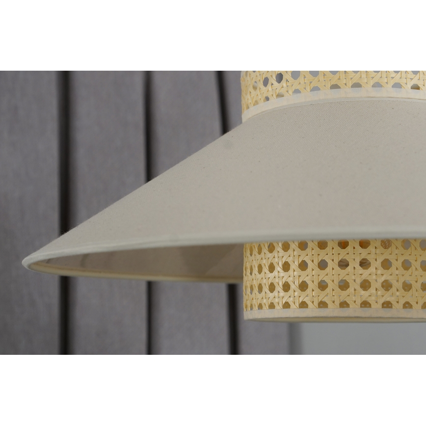Duolla - Κρεμαστό φωτιστικό οροφής RIO RATTAN 1xE27/15W/230V διάμετρος 45 cm μπεζ/rattan