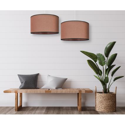 Duolla - Κρεμαστό φωτιστικό οροφής ROLLER 1xE27/15W/230V διάμετρος 40 cm καφέ/μαύρο