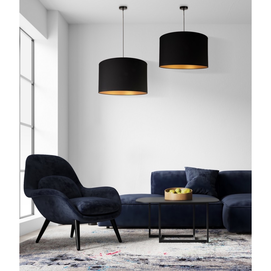 Duolla - Κρεμαστό φωτιστικό οροφής ROLLER 1xE27/40W/230V διάμετρος 45 cm μαύρο