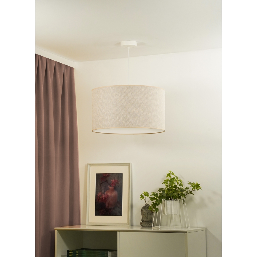 Duolla - Κρεμαστό φωτιστικό οροφής ROLLER ECO RECYCLING 1xE27/15W/230V διάμετρος 45 cm κρεμ