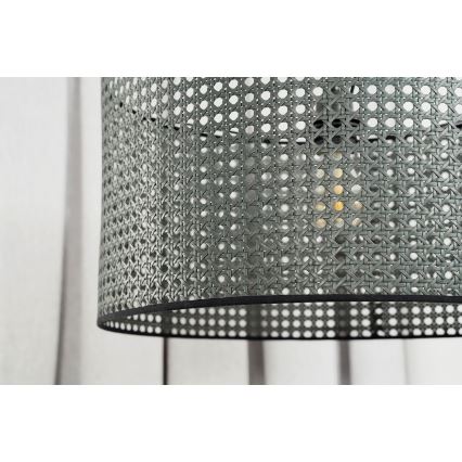 Duolla - Κρεμαστό φωτιστικό οροφής ROLLER RATTAN 1xE27/15W/230V διάμετρος 45 cm μαύρο