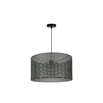 Duolla - Κρεμαστό φωτιστικό οροφής ROLLER RATTAN 1xE27/15W/230V διάμετρος 45 cm μαύρο