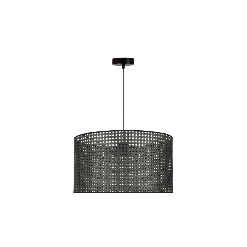 Duolla - Κρεμαστό φωτιστικό οροφής ROLLER RATTAN 1xE27/15W/230V διάμετρος 45 cm μαύρο