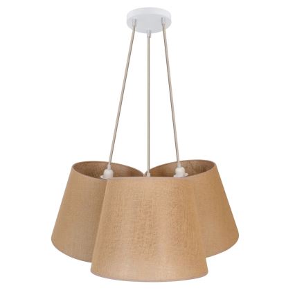 Duolla - Κρεμαστό φωτιστικό οροφής ROSSA 3xE27/15W/230V διάμετρος 75 cm καφέ