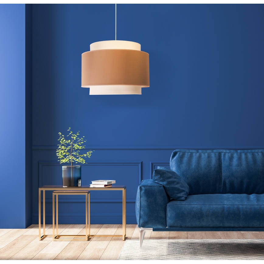 Duolla - Κρεμαστό φωτιστικό οροφής SOHO 1xE27/40W/230V διάμετρος 40 cm μπεζ/κρεμ