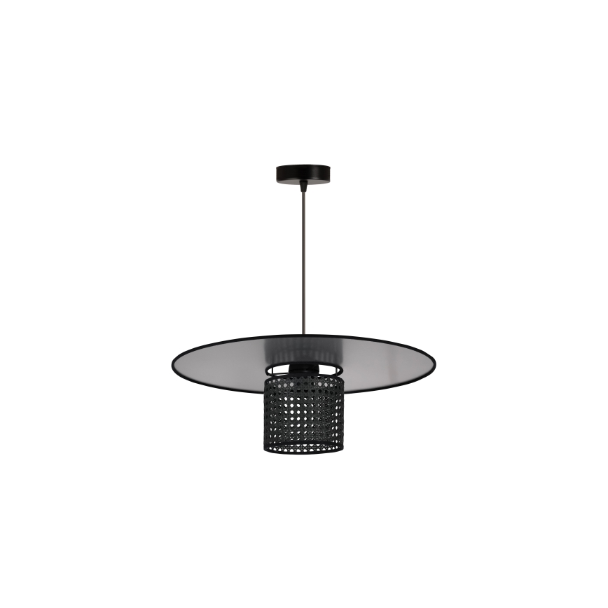 Duolla - Κρεμαστό φωτιστικό οροφής TOKYO RATTAN 1xE27/15W/230V διάμετρος 50 cm μαύρο/ασημί
